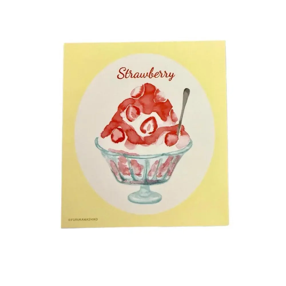Furukawashiko Memo Pad - Strawberry Shaved Ice, Japanese Summer Treats Dessert